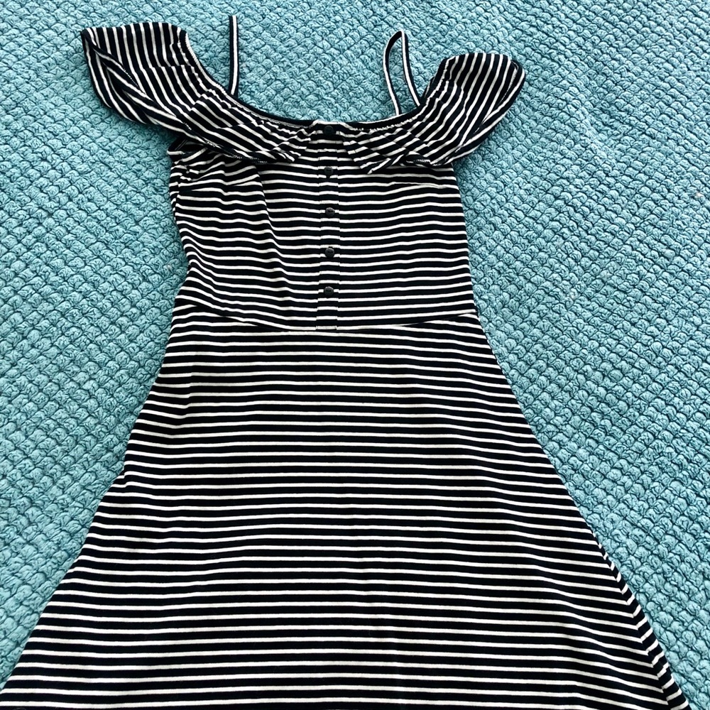 Top shop black and white striped dress